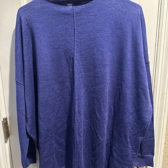 Eileen Fisher Women’s Deep purple Blue Turtleneck Sweater - Picture 6 of 8